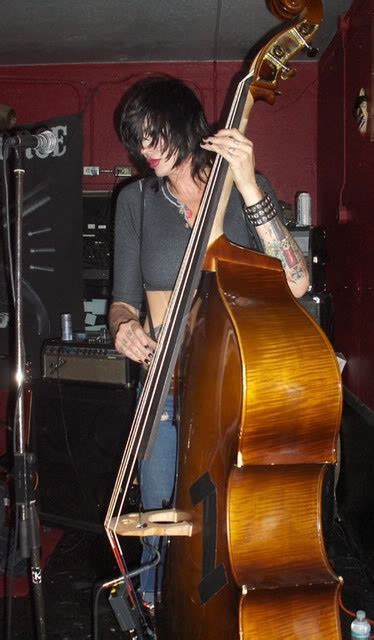 Corey Parks With Wood Bass And Fender Bass Amp Female Rock Stars Stand And Deliver Brody Dalle
