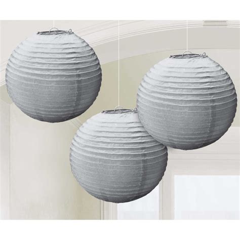 Round Paper Lanterns Silver Amscan Asia Pacific