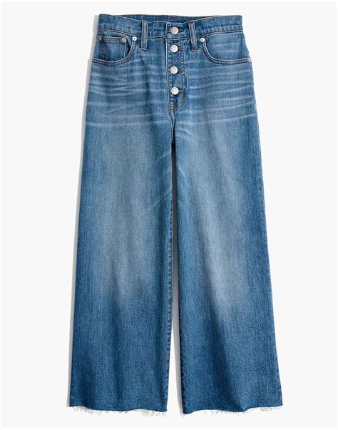 Tall Wide Leg Crop Jeans Button Front Edition Cropped Jeans Denim Shorts Jeans Button Wide