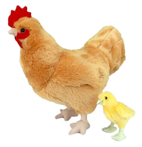 Adore 12 Goldie The Hen Chicken With Baby Chick Stuffed Animal Plush