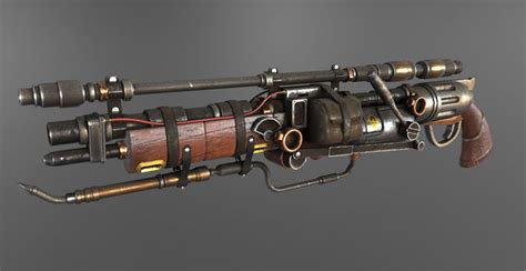 3d Model Steampunk Gun Vr Ar Low Poly Cgtrader
