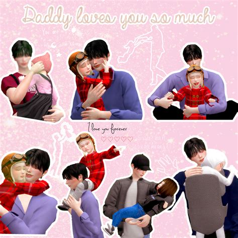 S S I A T Sims4 Pose — 148daddy Loves You So Much Baby Carrier For