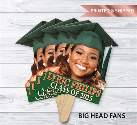Custom Graduation Big Head Photo Fans Personalized Hand Fan Etsy