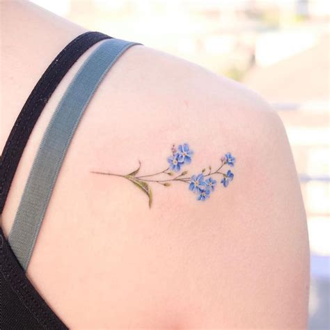 Siyeon Tattoo On Instagram 물망초 Forget Me Not💙 어깨타투 물망초 물망초타투