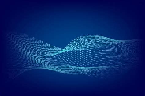 Blue Particle Line Wave Abstract Background Modern Design With Copy