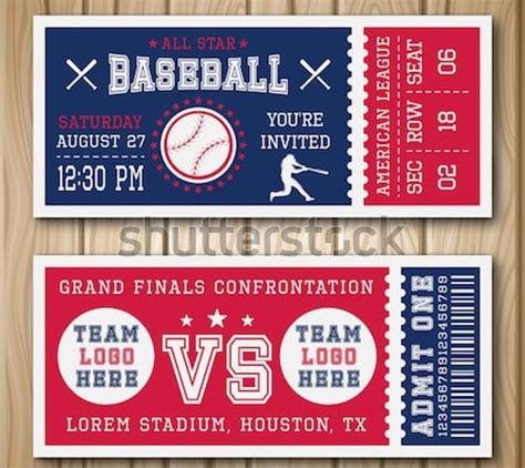23 Baseball Ticket Templates In Ai Word Pages Psd Publisher