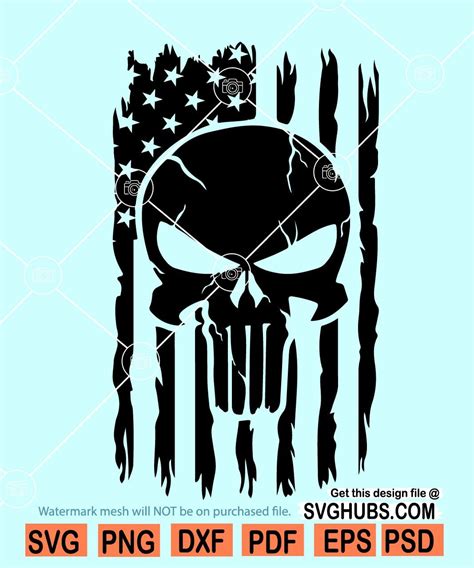American Punisher Flag Svg Punisher Skull Svg Skull Svg 58 Off