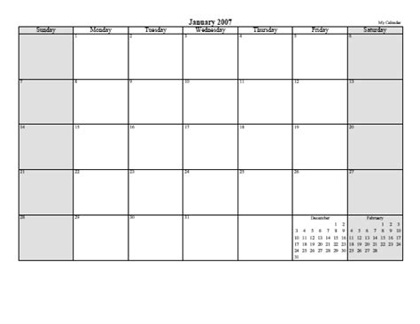 Free Monthly Calendar Or Planner Printable Online