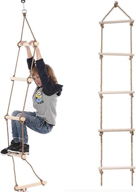 Kids Climbing Rope Ladder 57ft Tree Swing Wooden Play