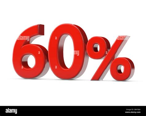 60 Percent Red Promotional Sale Sign 3d Render Stock Photo Alamy