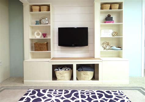Hardware has also gotten more affordable and more accessible to a. Remodelaholic | DIY Built-In Media IKEA Wall Unit with ...