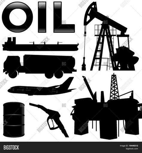 Oil Industry Silhouettes Vector Vector And Photo Bigstock