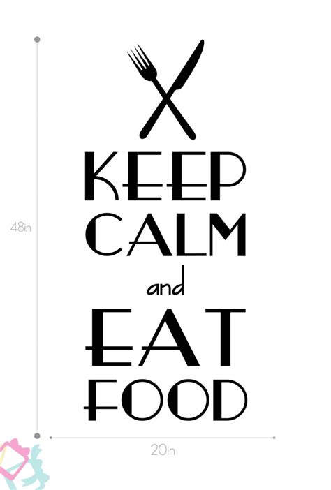 Keep Calm And Eat Food Wall Decal Custom Wall Decal For Etsy