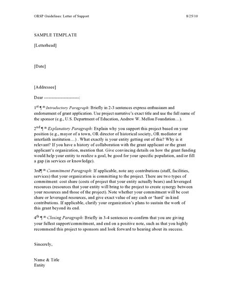 Download Letter Of Support Sample For Free Formtemplate Gambaran