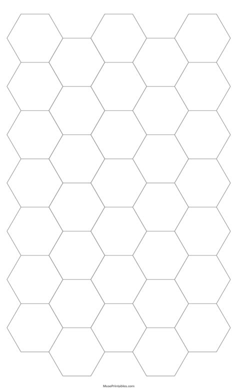 Printable 1 Inch Gray Hexagon Graph Paper For Legal Paper