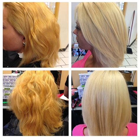 Sleep hairstyles rihanna hairstyles cool hairstyles blonde hairstyles hairstyle ideas brassy hair blonde hair care girls short haircuts curly wedding hair. Check out this awesome transformation! From a brassy ...
