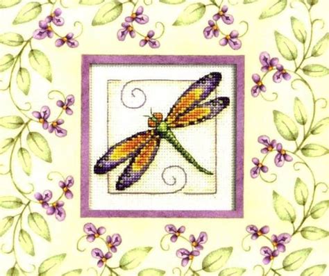 Dragonfly Cross Stitch Pattern Colorful Art Diy X Stitch Chart Etsy
