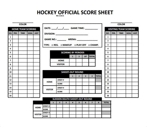 Get live ice hockey scores at our free livescores website. Sample Hockey Score Sheet