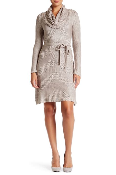 Vertigo Long Sleeve Cowl Neck Sweater Dress Cowl Neck Sweater Dress