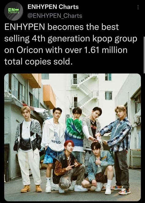 Enhypen K Pop Group Gen Th Oricon Chart