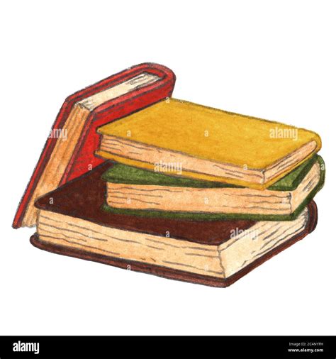 Watercolor Stack Of Vintage Books Illustration Stock Photo Alamy