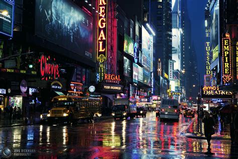 Rainy Manhattan Night New York City Larger View Dont