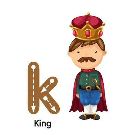 Premium Vector Illustration Isolated Alphabet Letter K King
