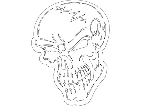 Badass Skull Fraser Dxf File Vectors File
