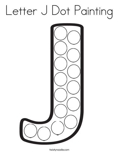 Letter J Dot Painting Coloring Page Twisty Noodle