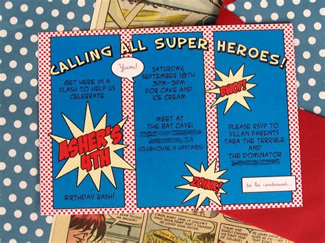 Create A Comic Book Themed Birthday Party Invitation Using This