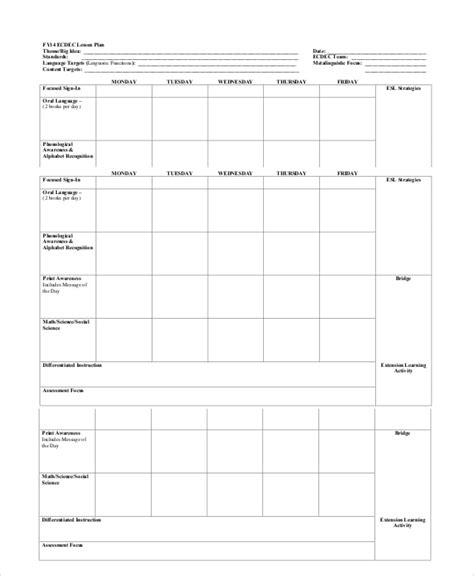 Ambitious Free Printable Lesson Plans Template Russell Website