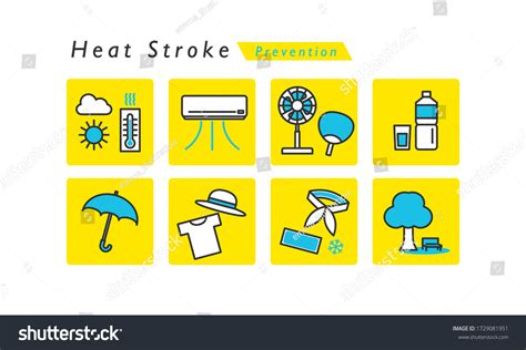 Heat Stroke Prevention Icon Set Stock Vector Royalty Free Shutterstock