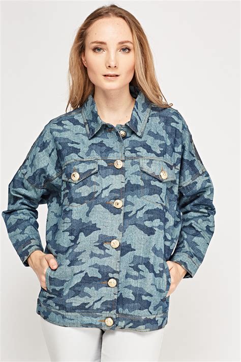Camouflage Printed Denim Jacket Just 7