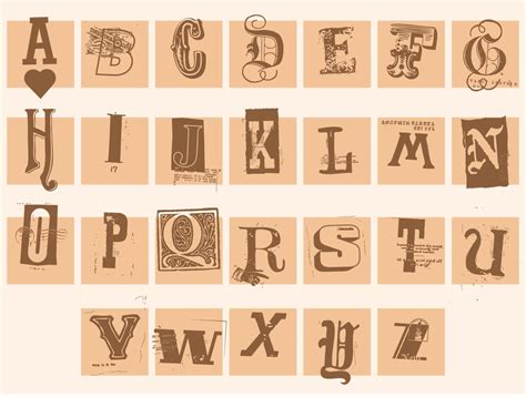 Printable Vintage Alphabet Letters
