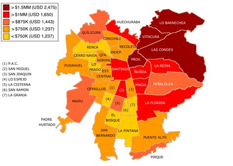 A continuación aparecen las 52 comunas de la región metropolitana de santiago agrupadas en 6 provincias. Comunas del Gran Santiago por sueldo promedio (Diciembre ...