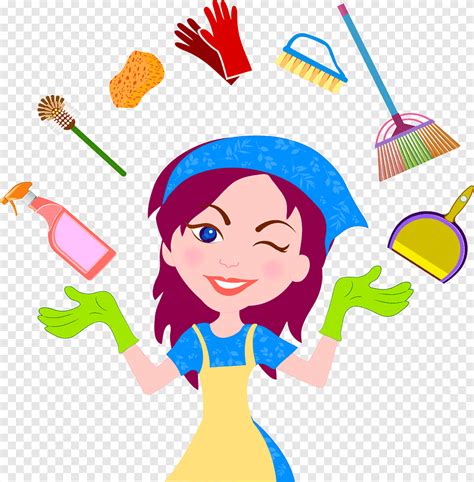 Free Download Woman With Assorted Cleaning Items Illustration