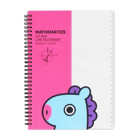 Cuaderno De Matemáticas Con Personaje Mang Línea Bt21