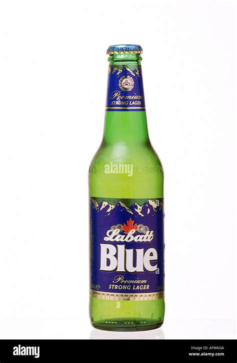 Food And Beverages Alcohol Beer Bottle Labatt Blue Premium Stock