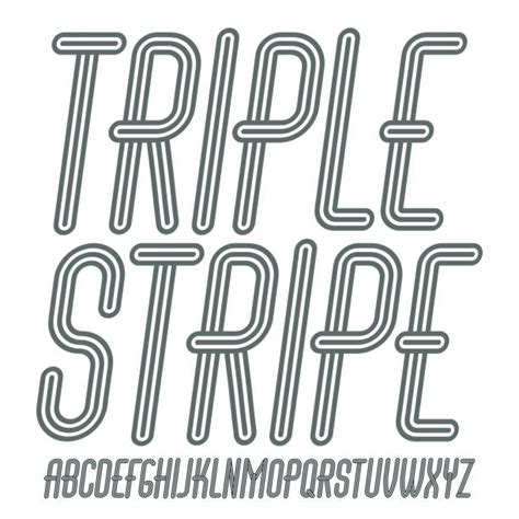 190 Retro Stripe Alphabet Vector Font In 70s Style Illustrations
