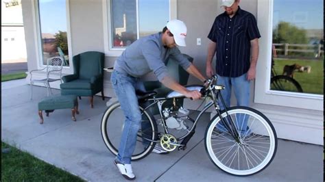 Full build at www.ratrodbikes.com under builds. Custom Motorized bicycle board track racer - YouTube