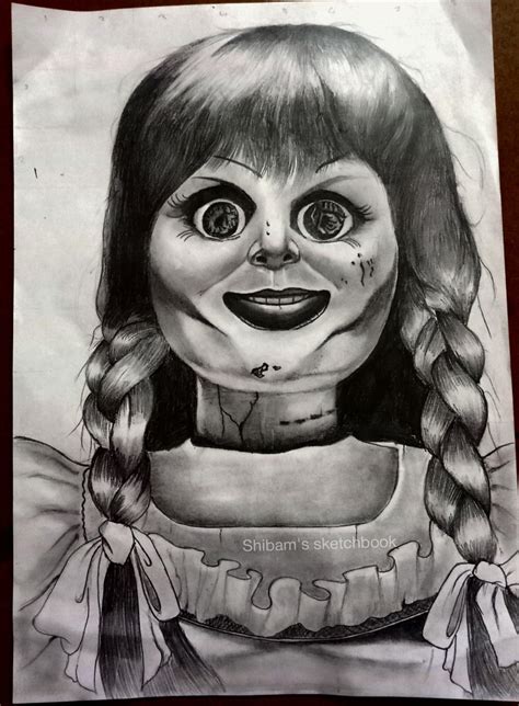 Annabelle Doll Realistic Sketch Ghost Drawing Doll Drawing Annabelle Doll Realistic Sketch