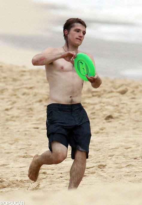 Shirtless Josh Hutcherson Catches Frisbees On The Set Of Catching Fire