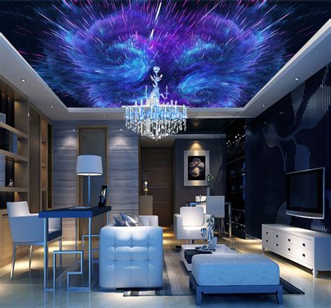 Large Sky Ceiling Modern 3d Murals Wall Night Sky For Living Room 3d