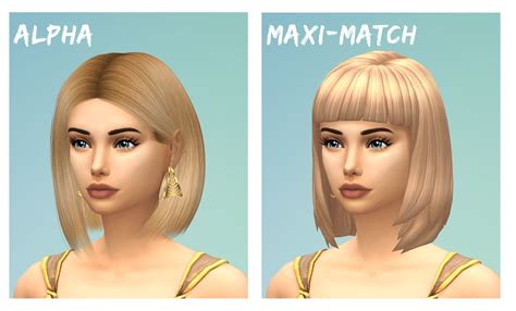 Comparer Les Styles De Coiffure Alpha Et Maxis Match Des Sims 4