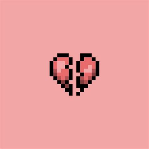 Premium Vector Pixel Art Broken Hearts