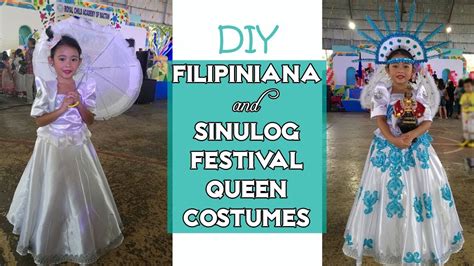 Diy Filipiniana And Sinulog Queen Costumes Youtube