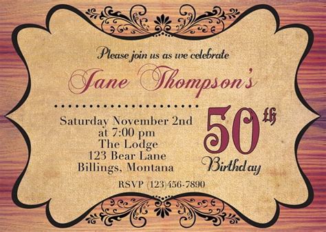 Vintage Birthday Invitations Free Printable Birthday Invitation
