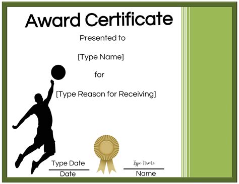 Free Volleyball Certificate Edit Online And Print At Home