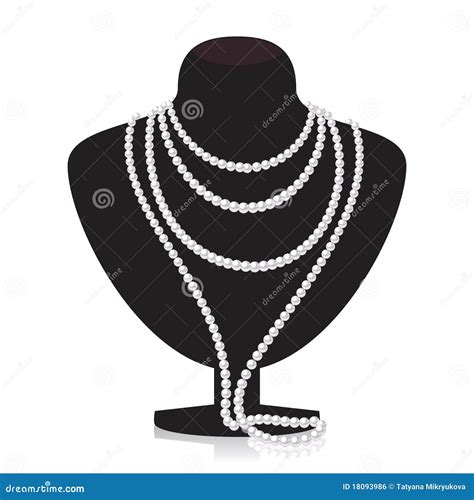 Pearl Necklace On Transparent Background Stock Illustration Vector
