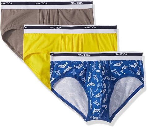 Nautica Mens Classic Underwear Cotton Stretch Brief Multi Pack